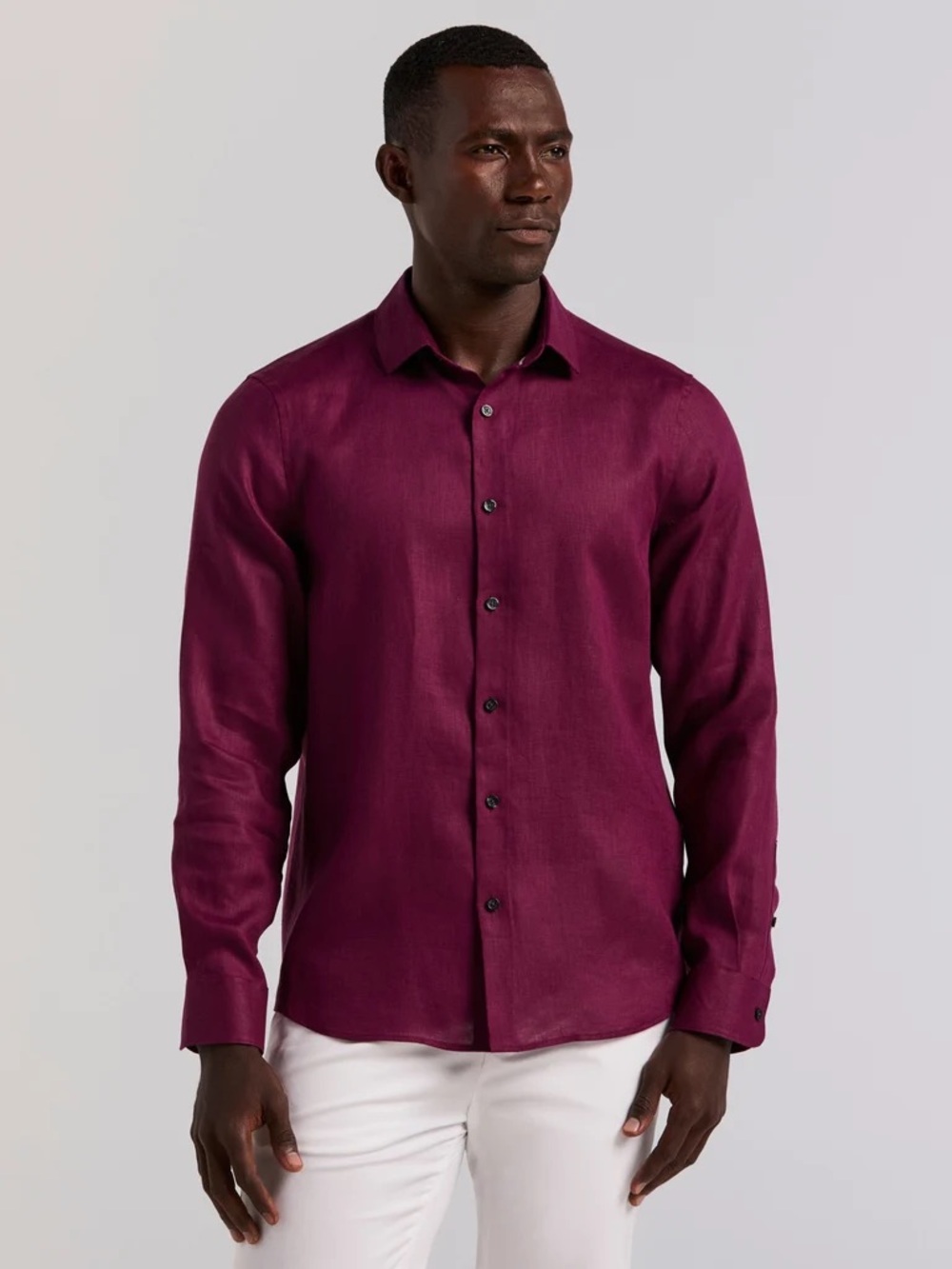 Perry Ellis linen and cotton blend button down